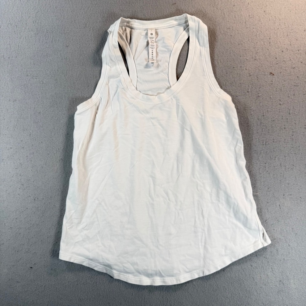 Lululemon Love Tank Top White Pima Cotton Racerback Size 4